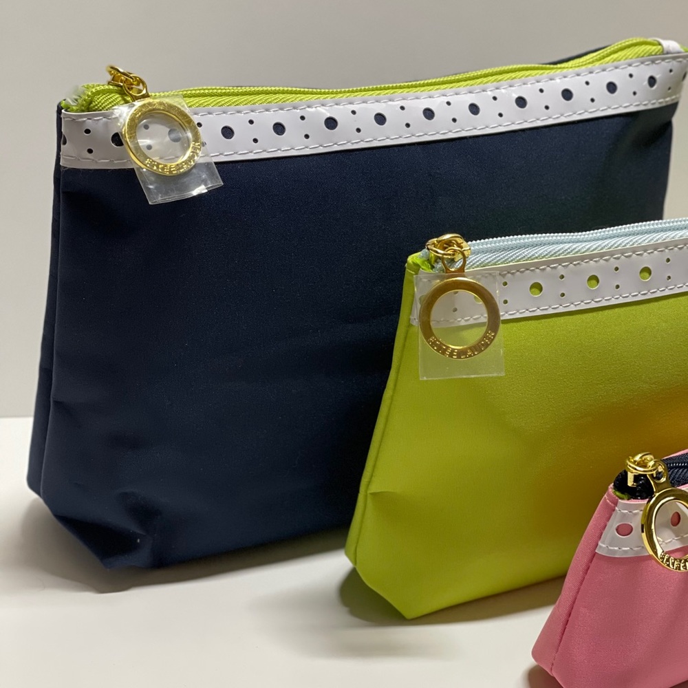 🆕 3 Estée Lauder Cosmetic Bags Blue,Green & Pink - Picture 6 of 16